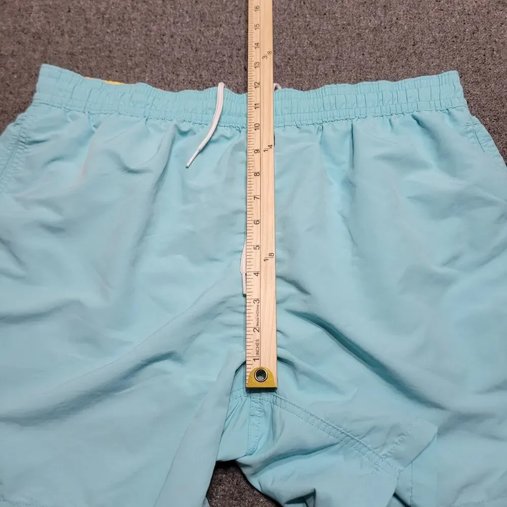 Polo Ralph Lauren Shorts Mens Extra Large Aqua Blue Swim Trunks Mesh Lined 5